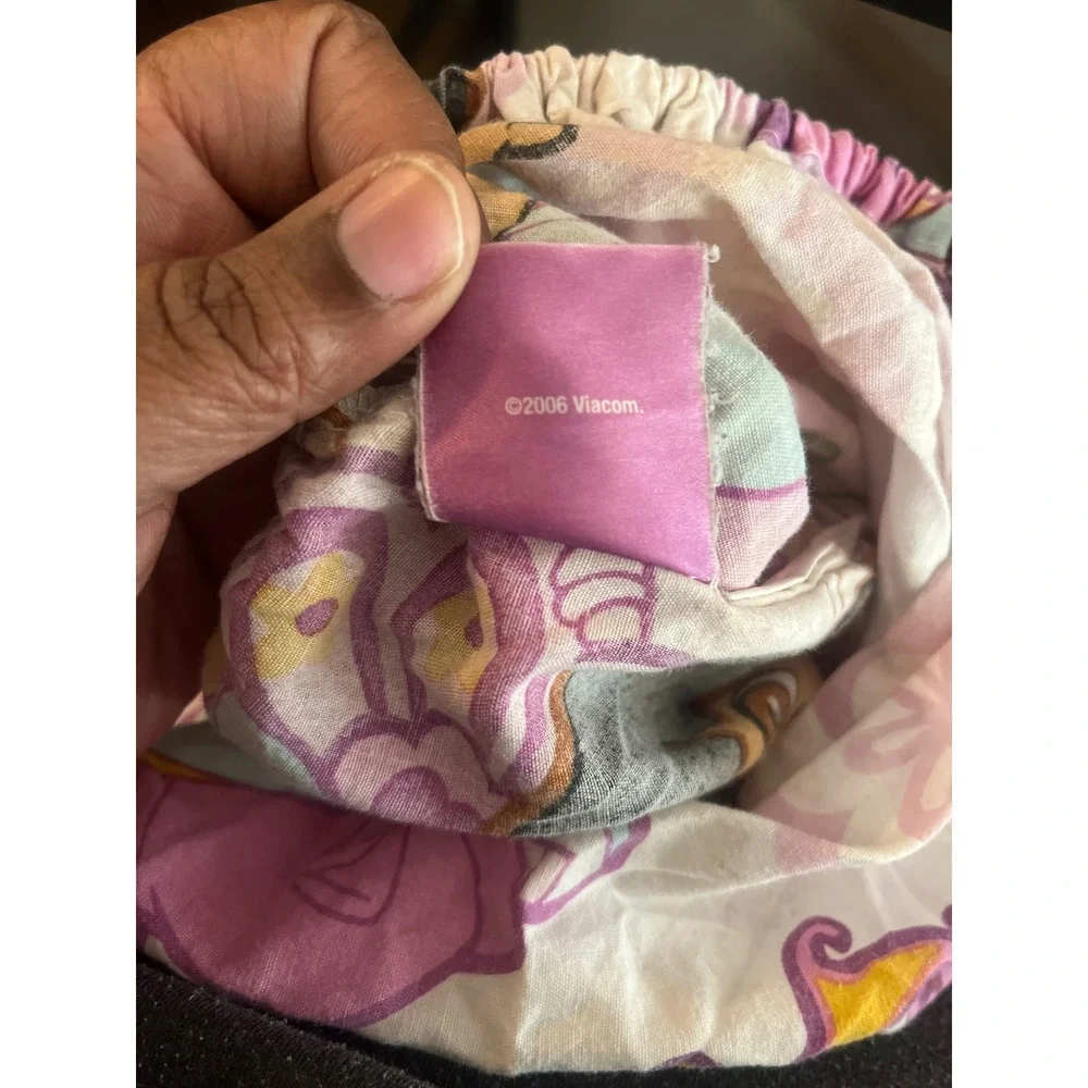 Vintage 2006‎ Dora the Explorer Twin Fitted Sheet Nick Jr Purple Pink Floral